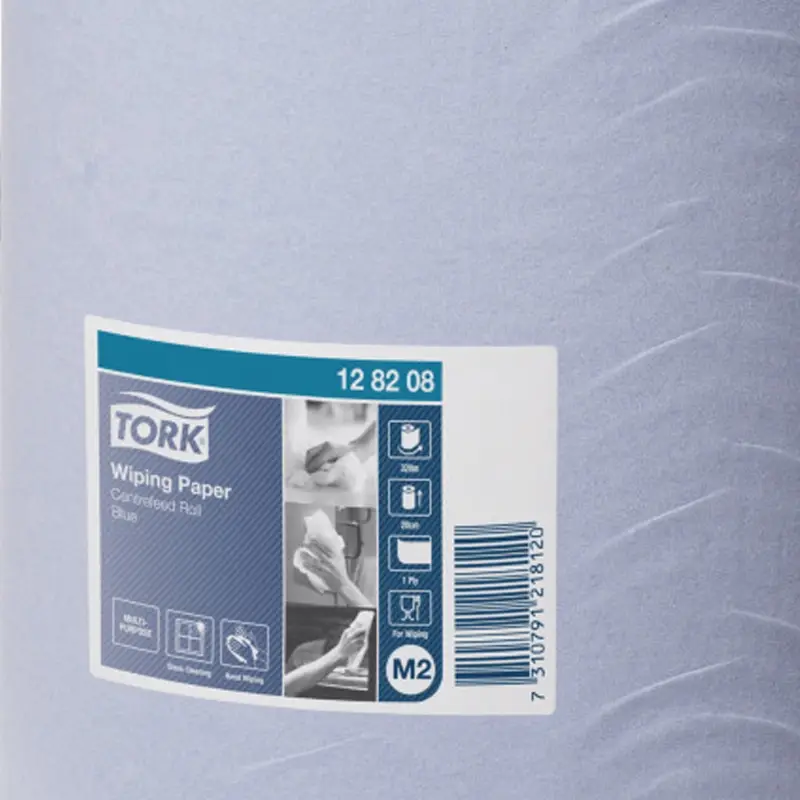 Papier de nettoyage Tork Wiping Centerfeed M2 midi 1 pli bleu