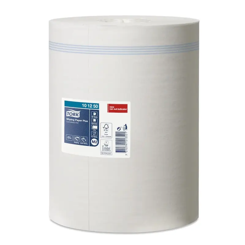 Rouleau de papier de nettoyage Tork Wiping Paper Plus midi M2 2 plis 160 mètres blanc
