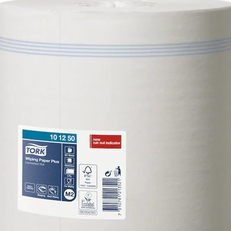 Rouleau de papier de nettoyage Tork Wiping Paper Plus midi M2 2 plis 160 mètres blanc