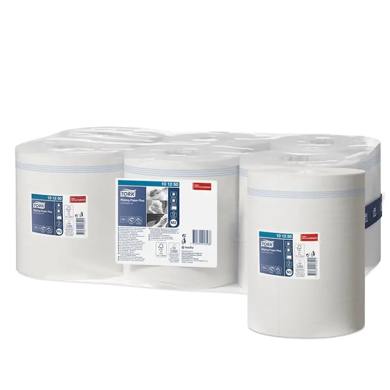 Rouleau de papier de nettoyage Tork Wiping Paper Plus midi M2 2 plis 160 mètres blanc