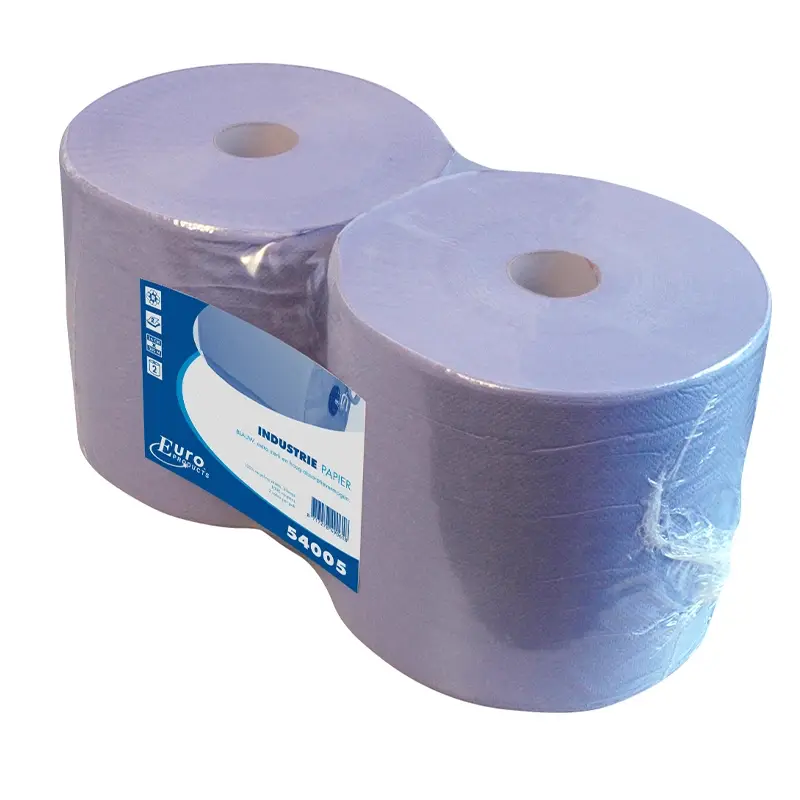 Euro Products industrial cleaning paper roll 2-ply recycled 380 meters blue