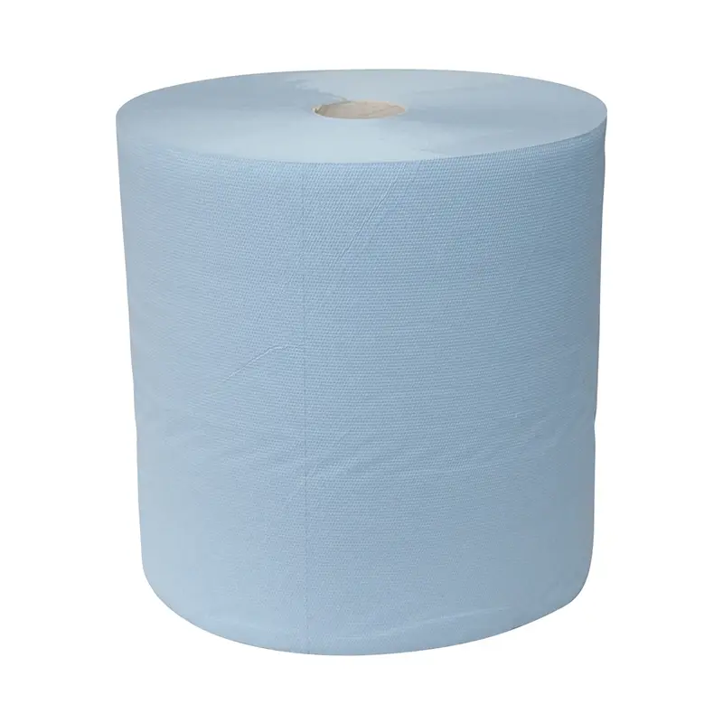 Euro Products poetspapier industrierol 3-laags verlijmd cellulose 380 meter blauw