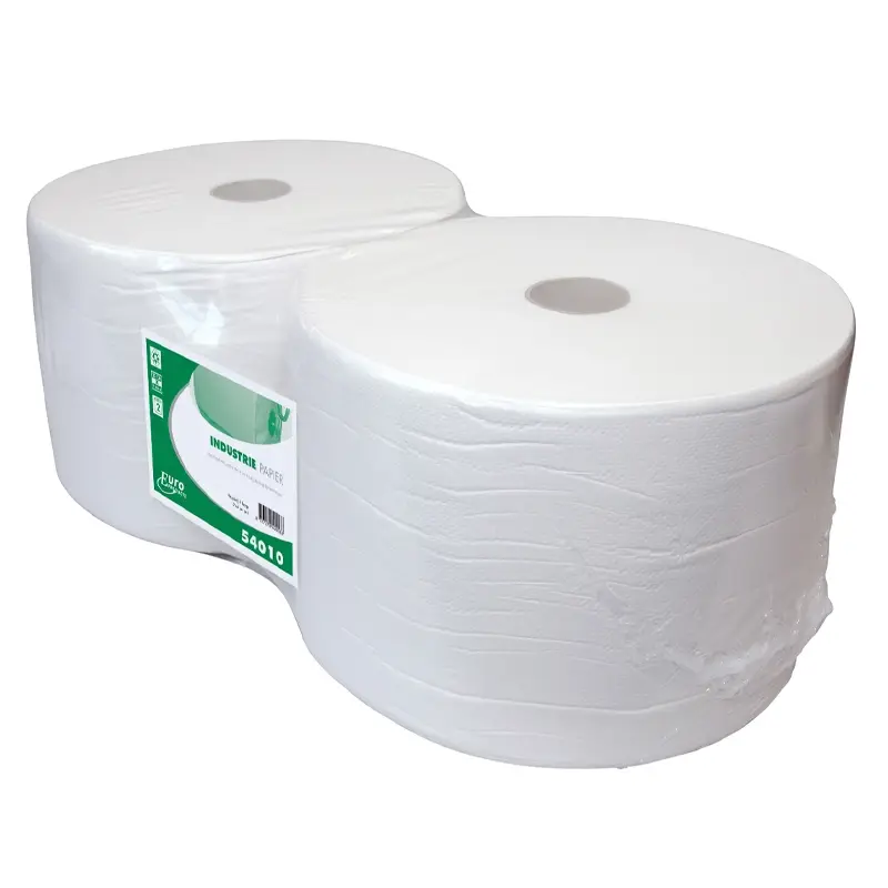 Rouleau de papier de nettoyage industriel Euro Products, 1 pli recyclé, 1000 mètres, blanc