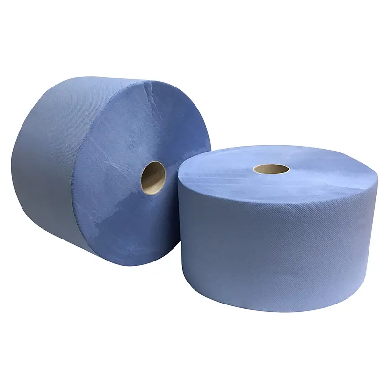 Euro Products poetspapier industrierol 3-laags gerecycled 350 meter blauw
