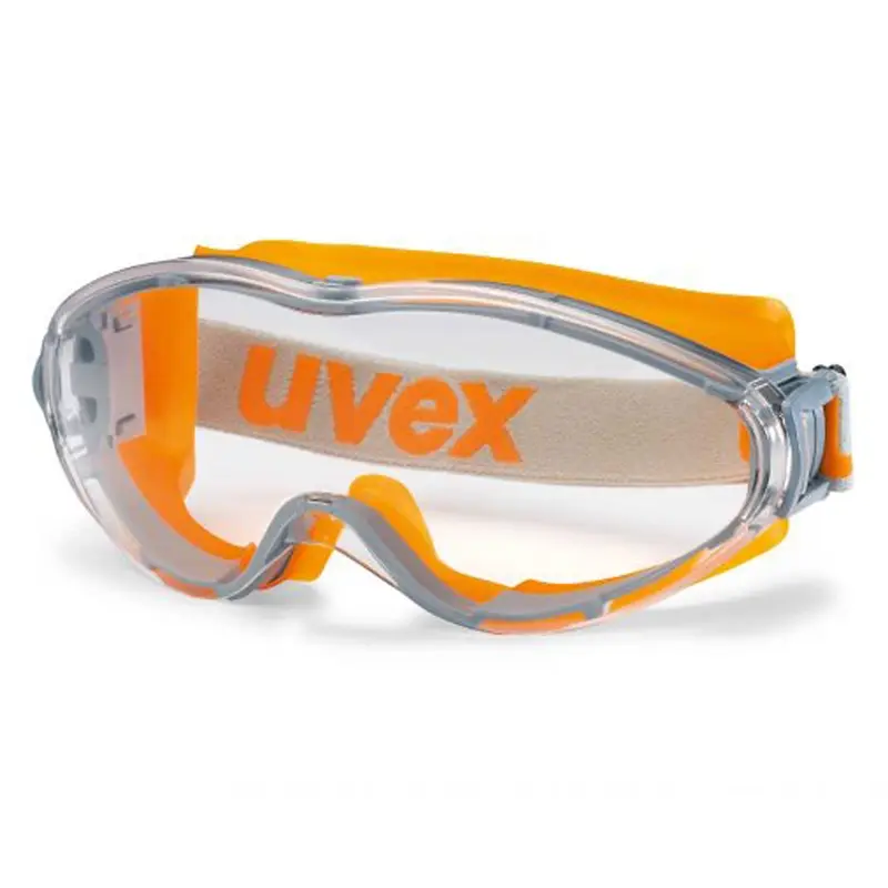 Uvex 9302245 wide-view goggles polycarbonate clear ventilated grey/orange