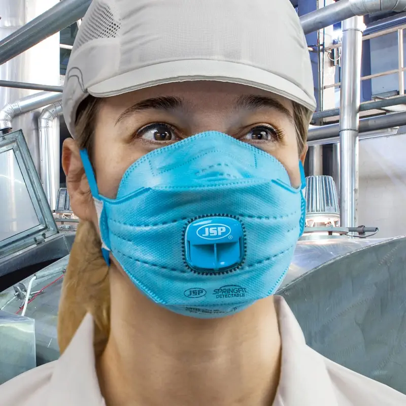 JSP SpringFit Blu 429ML stofmasker vouw FFP2 NR D met uitademventiel