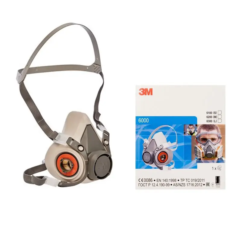 3M 6300 halfgelaatsmasker elastomeer dubbele filter maat L