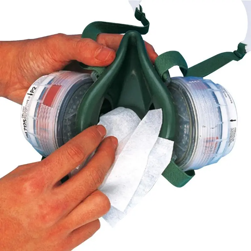 Lingettes nettoyantes 3M 0105 pour masques de protection respiratoire