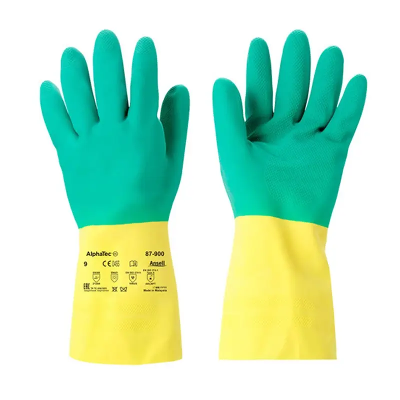 Ansell AlphaTec 87-900 glove neoprene/rubber latex chemical resistant size 10.5-11