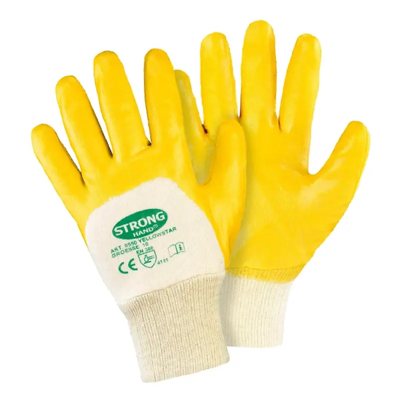 Gant NBR avec manchette Stronghand Yellowstar jaune taille 10
