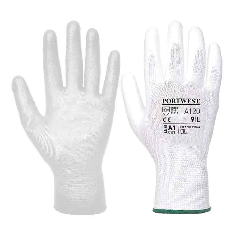 Portwest A120 handschoen PU coating mechanische bescherming wit