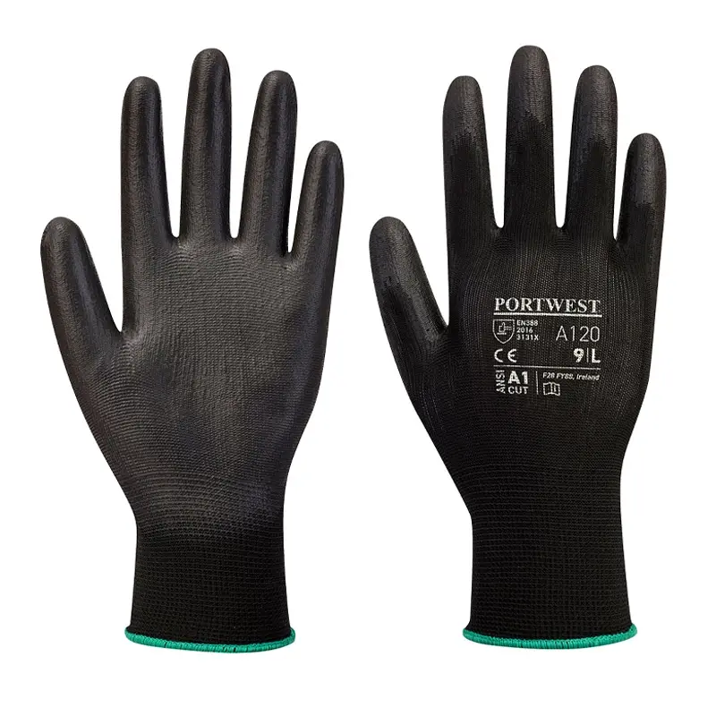Portwest A120 glove PU coating mechanical protection black size 2XS