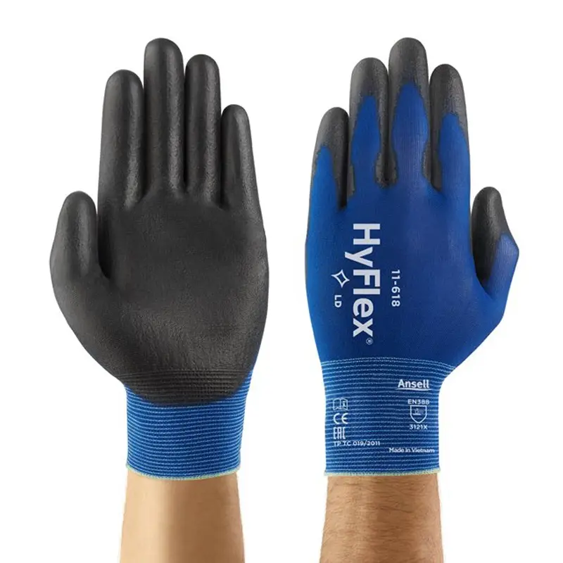 Gant Ansell Hyflex 11-618 en polyuréthane, protection mécanique, taille 9