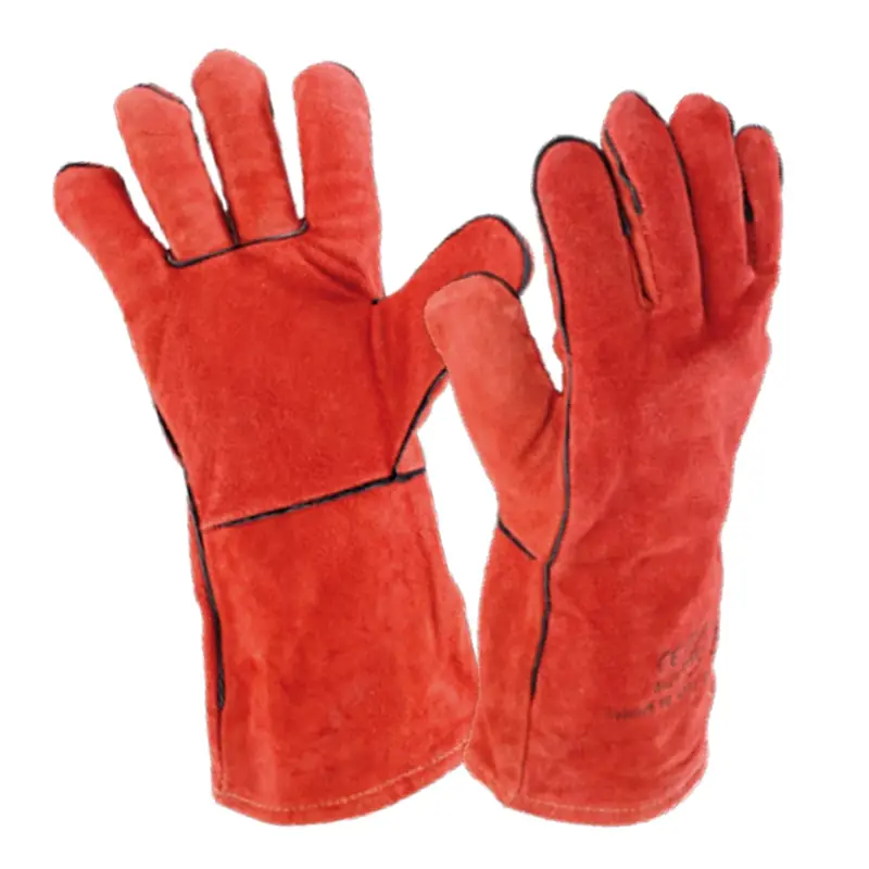 Welding glove split cow leather heat-resistant