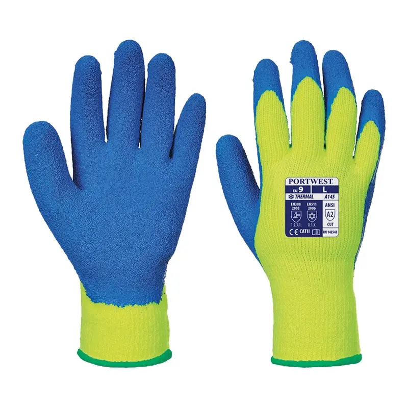 Portwest A145 handschoen latex koudebestendig geel
