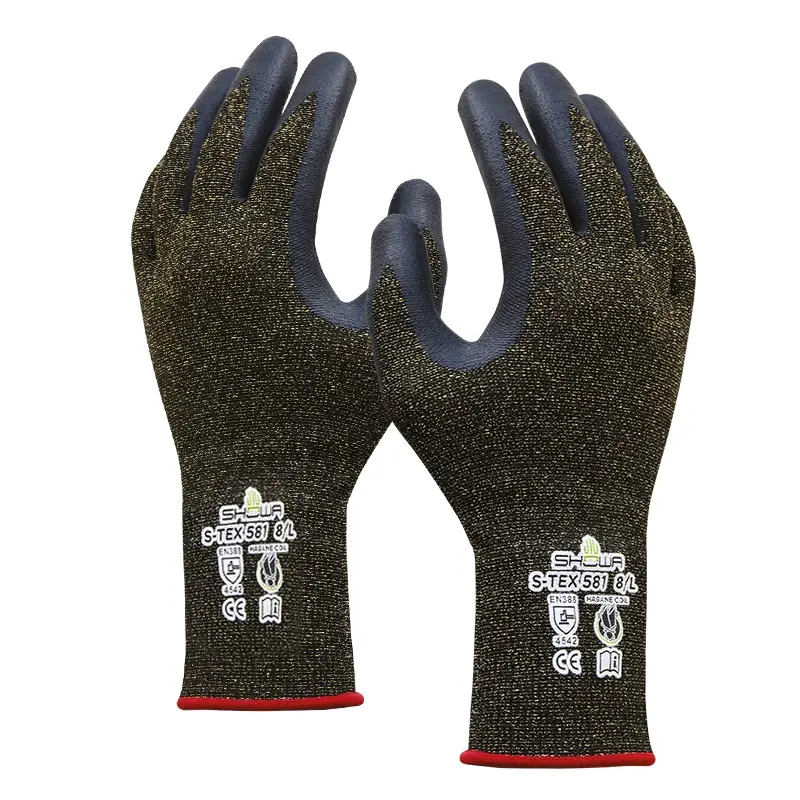 Gants en nitrile Showa S-TEX 581 résistants aux coupures, taille XL