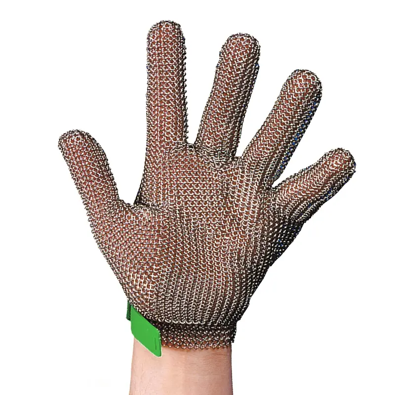 Stahlnetz Protec metalen handschoen RVS snijbestendig rood maat M