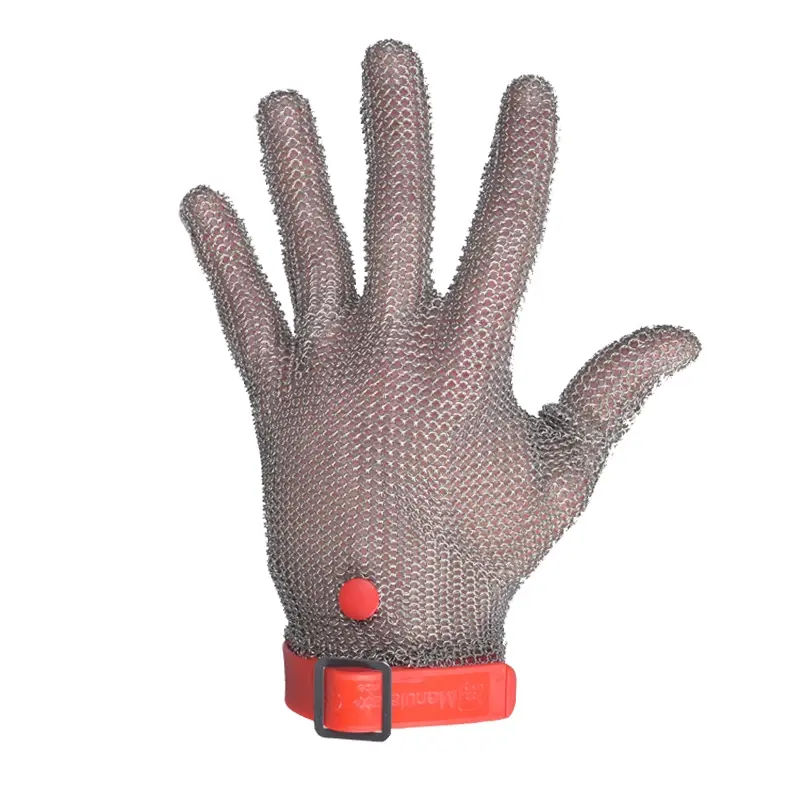 Manulatex GCM metalen handschoen RVS snijbestendig paars maat 2XL