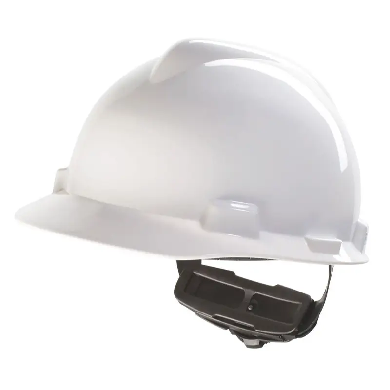 Casque de sécurité MSA V-gard 4 points textile à molette rotative blanc