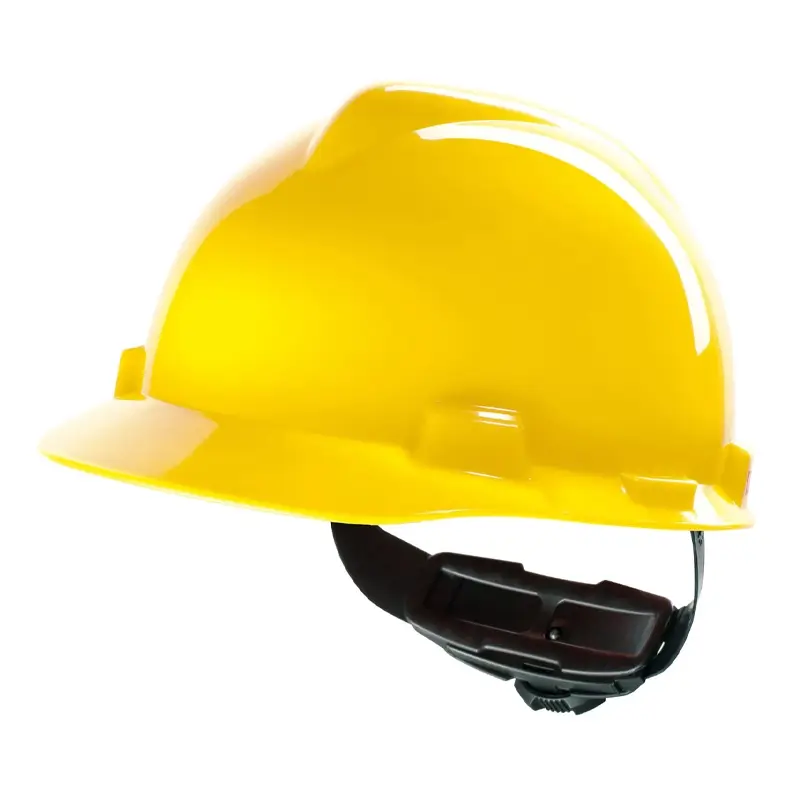 Casque de sécurité MSA V-gard 4 points textile à molette rotative jaune