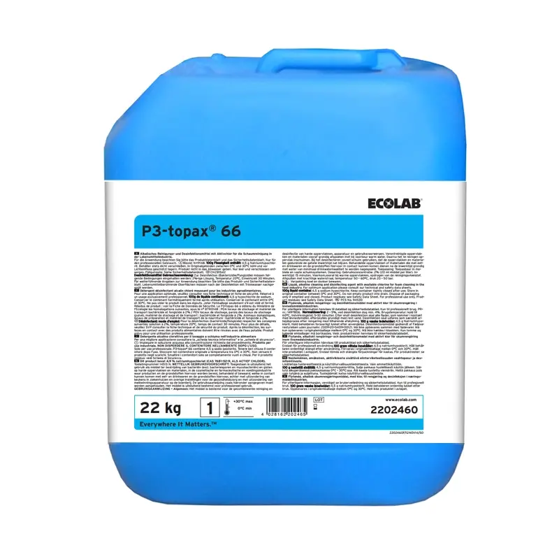 Ecolab P3-Topax 66 Nettoyage et désinfection alcalins 22 kg (NL)