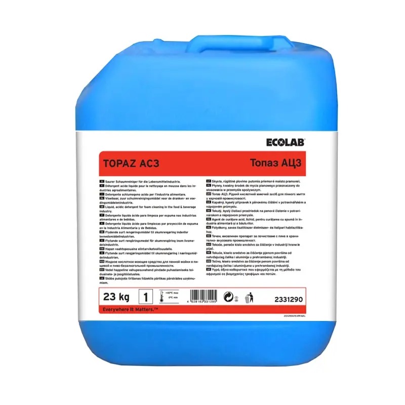 Nettoyant moussant acide Ecolab Topaz AC3 pour l'industrie alimentaire 23 kg (NL)