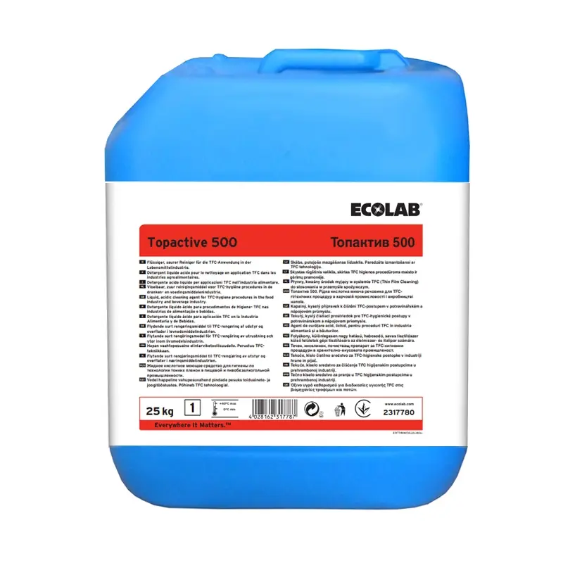Ecolab Topactive 500, agent de nettoyage acide liquide, bidon de 25 kg (NL)