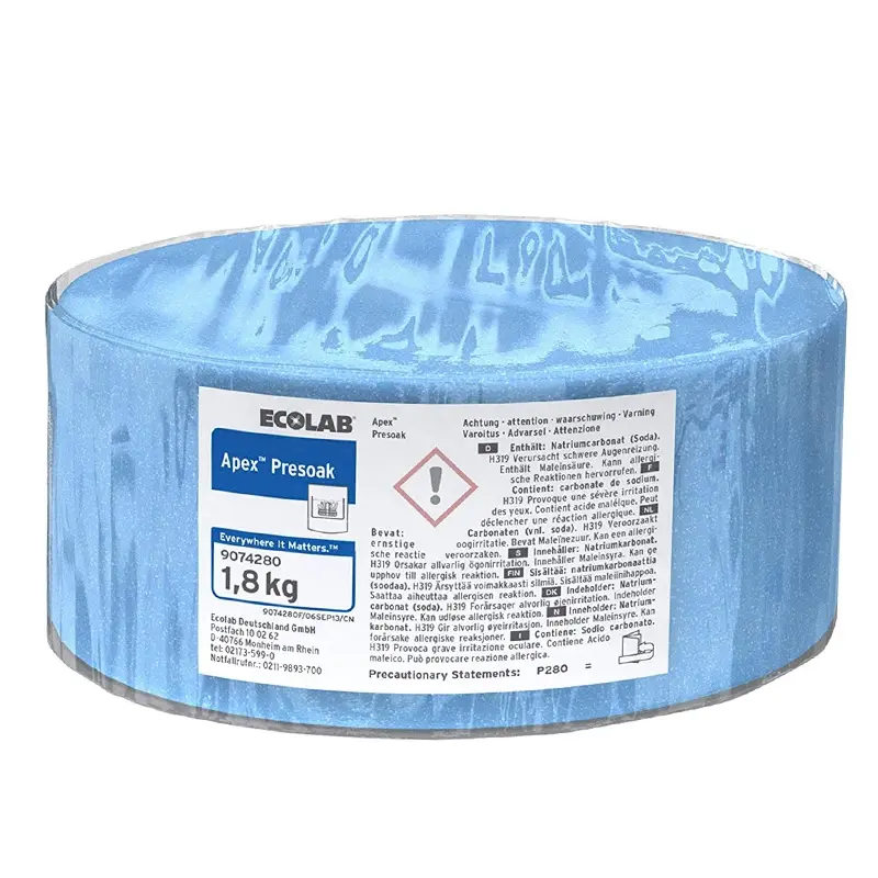 Ecolab Apex Presoak, agent de prétrempage pour lave-vaisselle, 1800 g