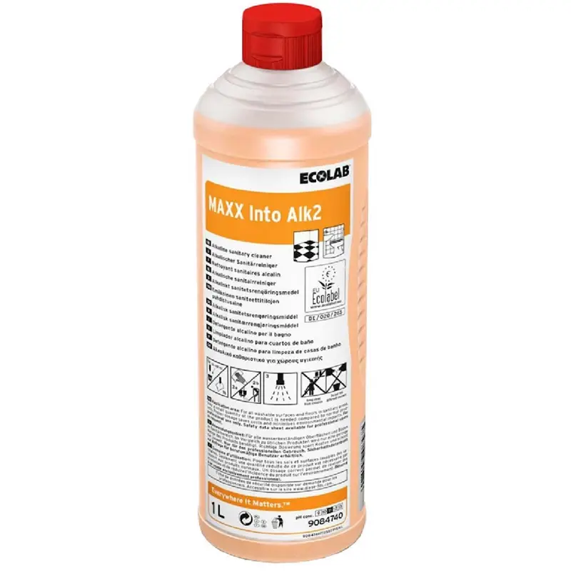 Nettoyant sanitaire alcalin Ecolab Maxx Into Alk2, 12 x 1 litre