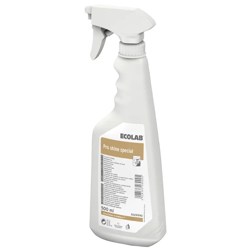 Ecolab Pro Shine Nettoyant spécial meubles en bois 6 x 500 ml