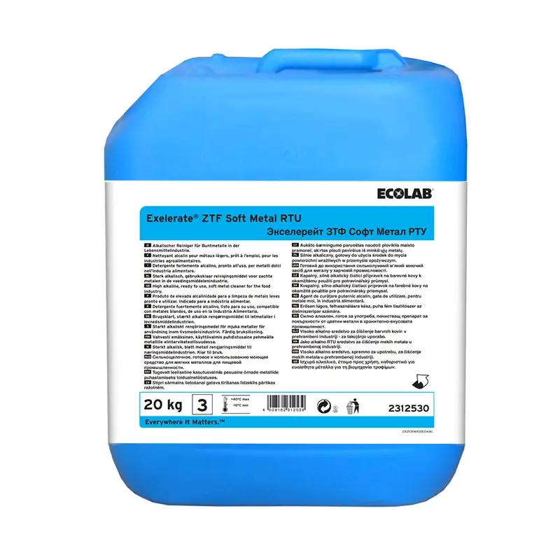 Ecolab Exelerate ZTF Soft Metal RTU agent de nettoyage 20 kg (NL)