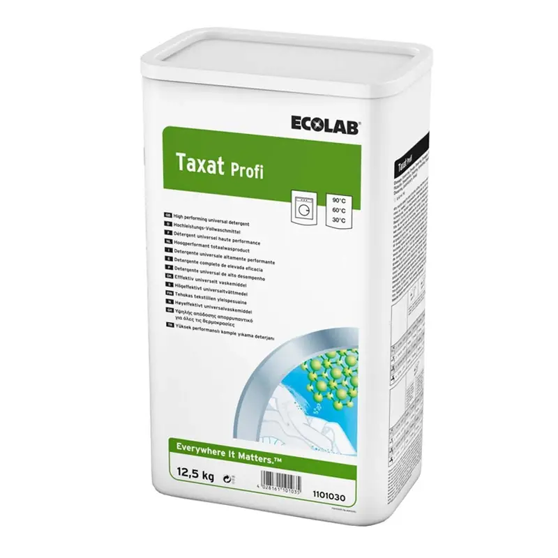 Lessive en poudre universelle Ecolab Taxat Profi en tambour de 12,5 kg