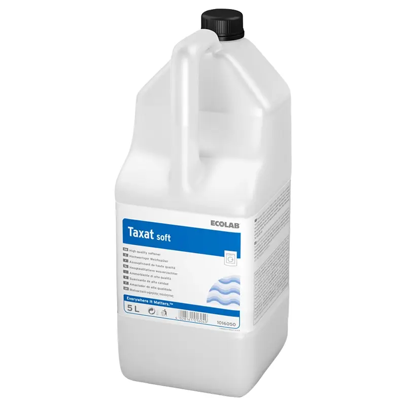 Ecolab Taxat Soft, flacon d'assouplissant textile de 5 litres