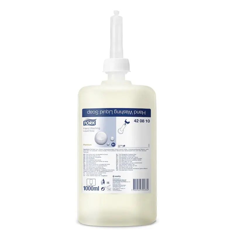 Savon liquide nettoyant Tork pour distributeur S1 1000 ml