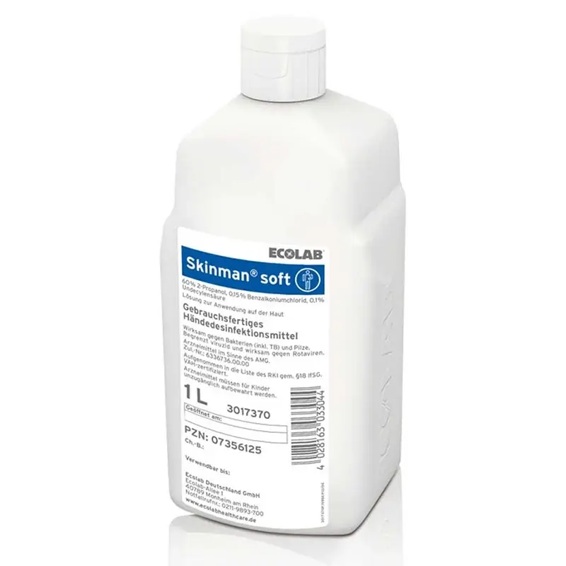 Solution hydroalcoolique pour les mains Ecolab Skinman Soft Protect 1 litre
