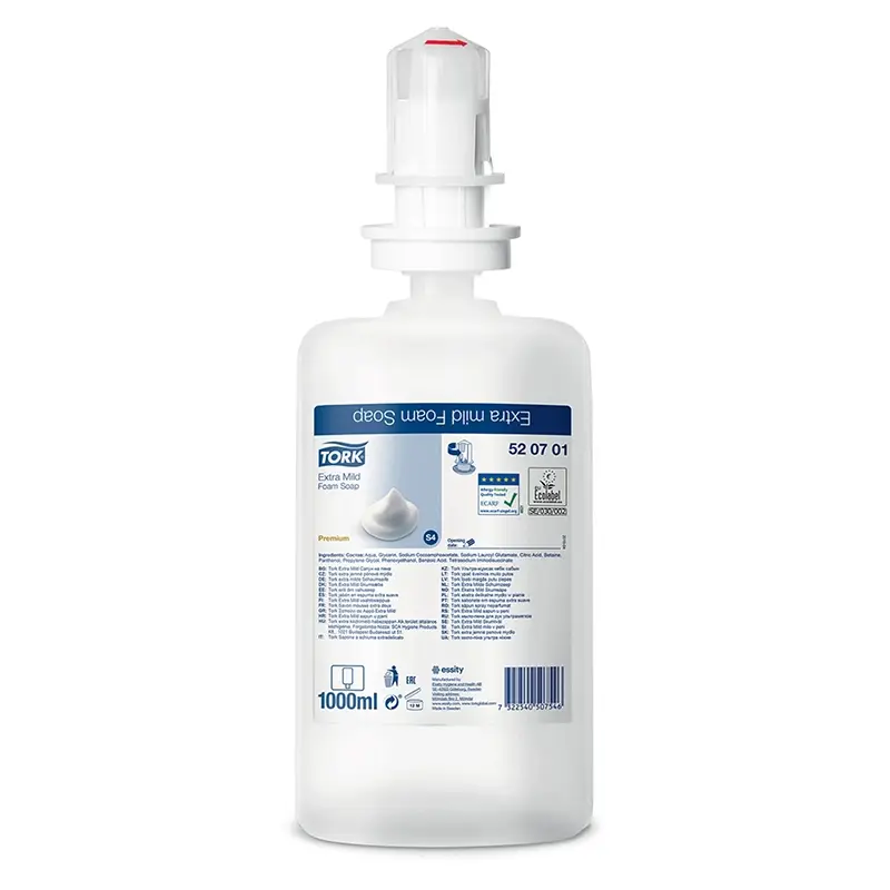 Savon moussant extra doux Tork pour distributeur S4 1000 ml