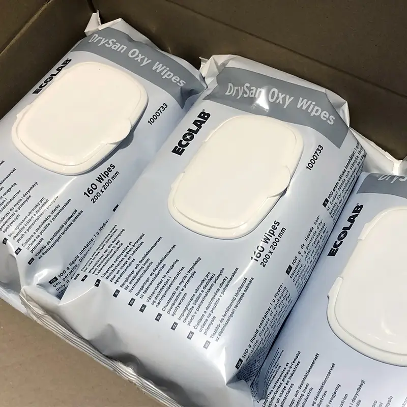 Ecolab DrySan Oxy Wipes reinigings- en desinfectiedoekjes blauw 6x165 stuks