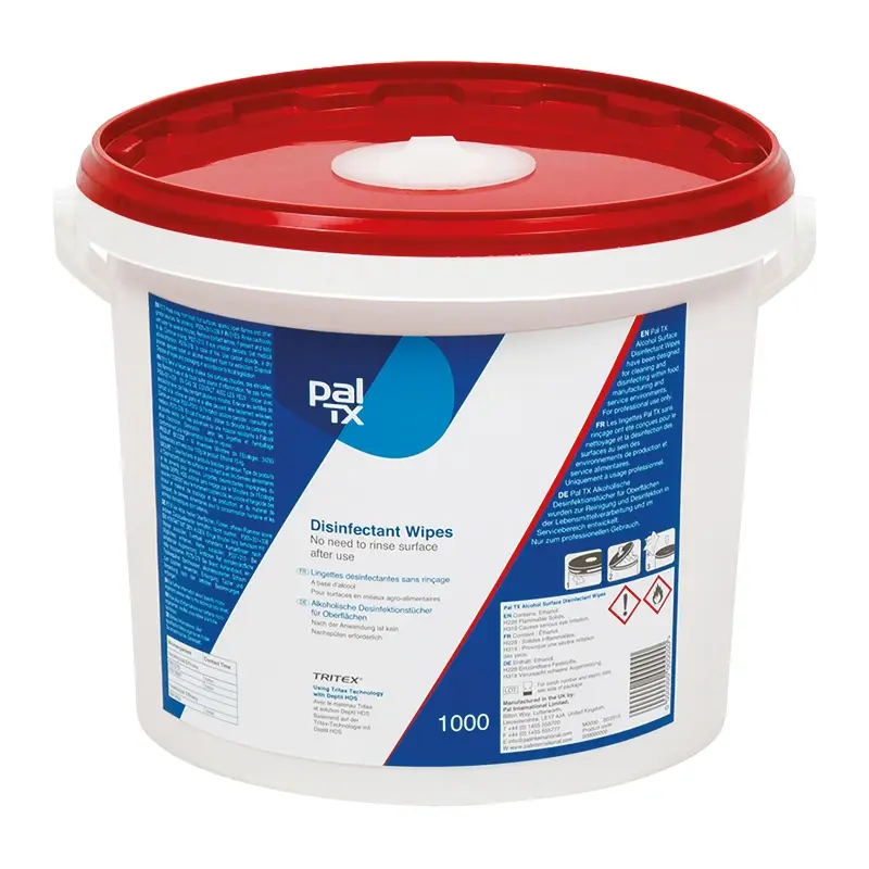 PAL TX IPA disinfectant wipes surfaces food safe bucket 1000 pieces