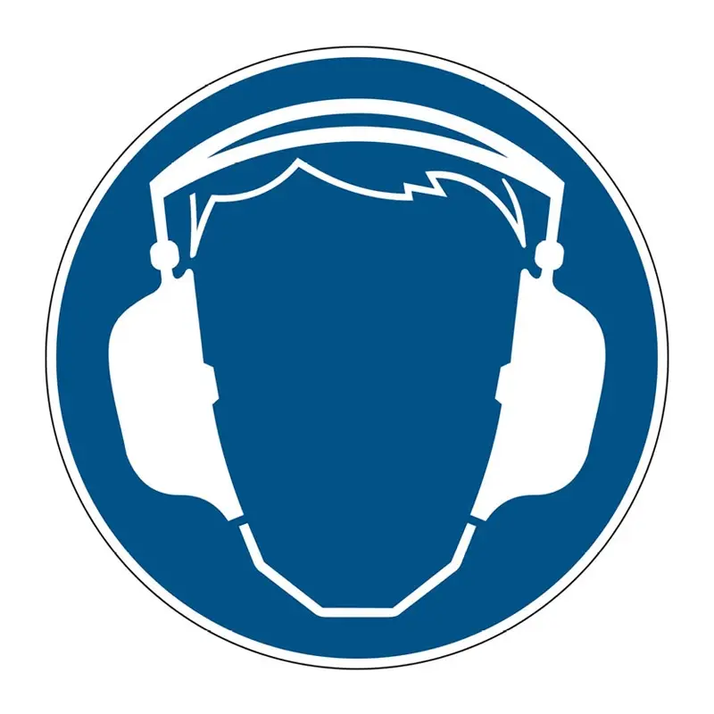 Sticker hearing protection required PIC 252 ø200 mm