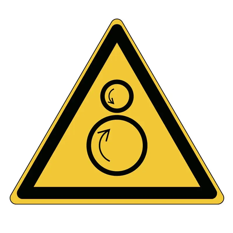 Sticker Warning: For rotating parts! (DIN 4844) 100 mm
