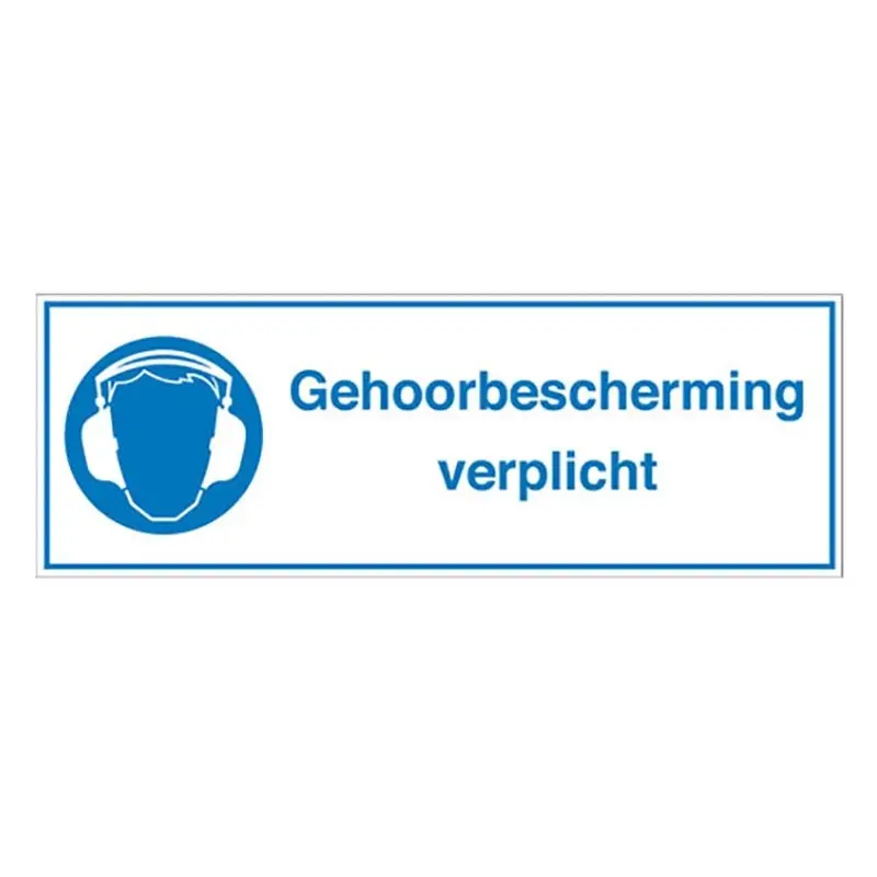 Sticker gehoorbescherming verplicht STN 664 297x105 mm