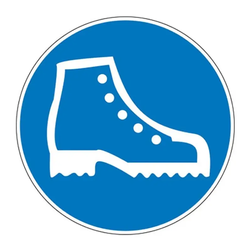 Sticker veiligheidsschoenen verplicht PIC 607 ø100 mm