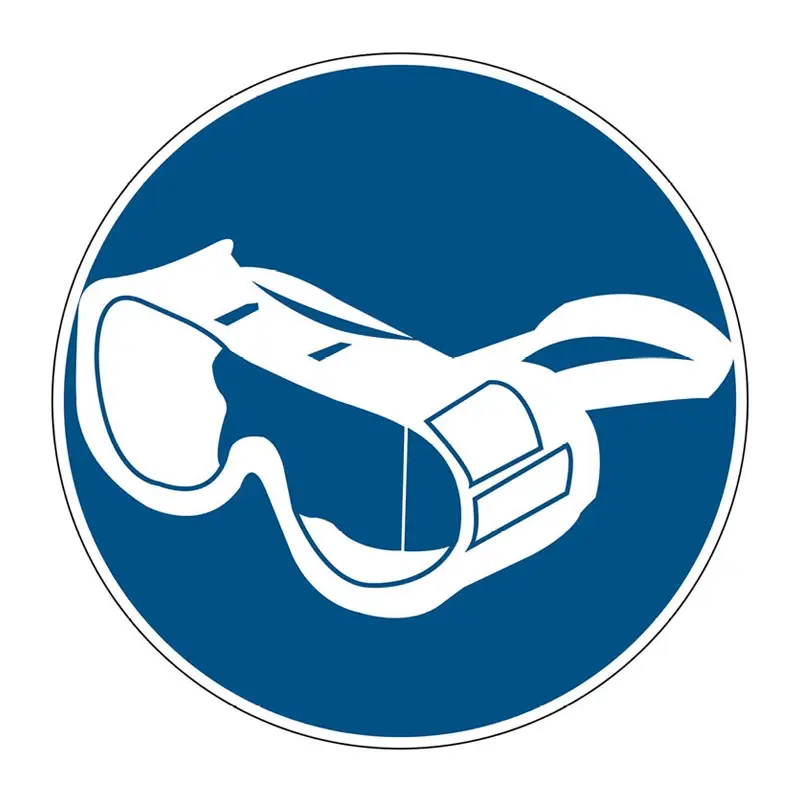 Sticker safety glasses required PIC 1207 ø200 mm