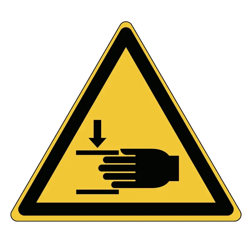 Autocollant d'avertissement de blessure à la main W024 50 mm