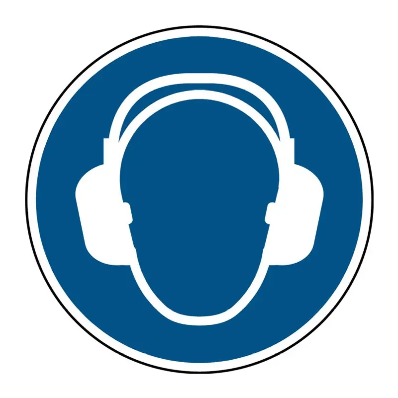 Sticker hearing protection required M003 ø50 mm