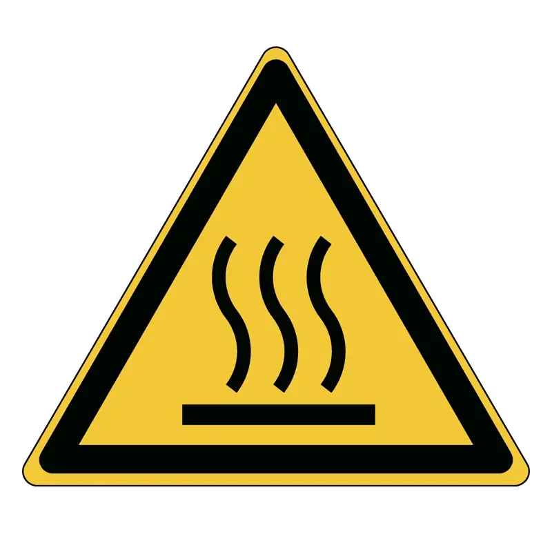Sticker waarschuwing warm oppervlak W017 50 mm