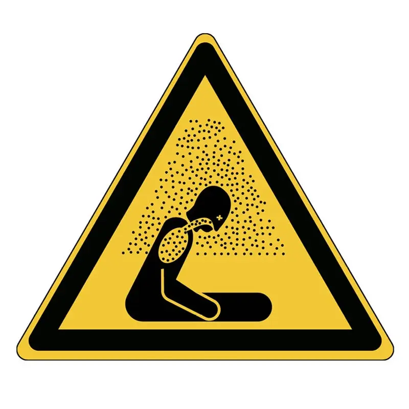 Suffocating atmosphere warning sticker W041 200 mm
