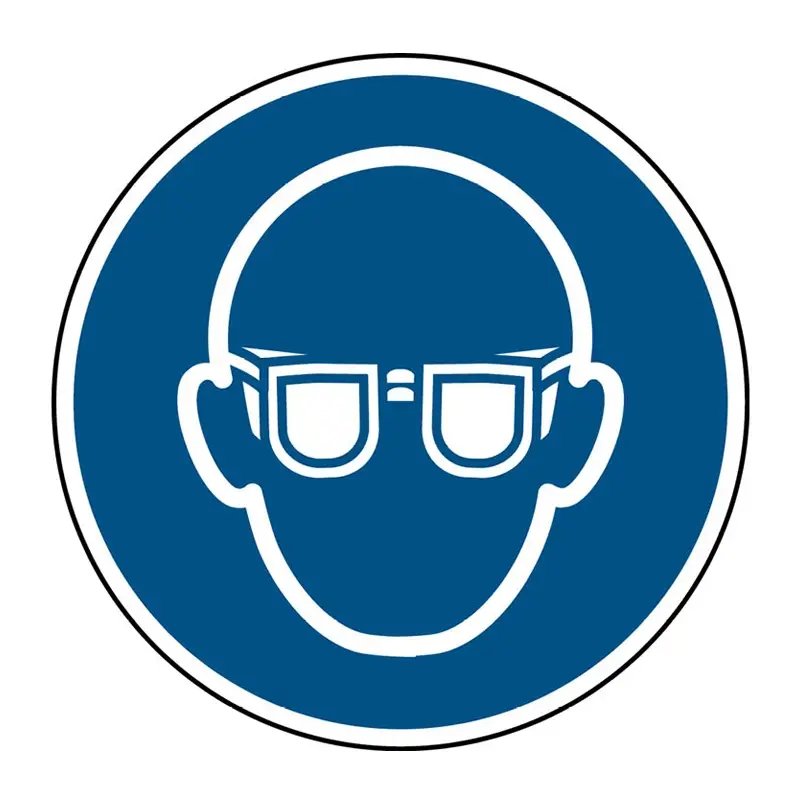 Eye protection sticker required M004 ø24 mm