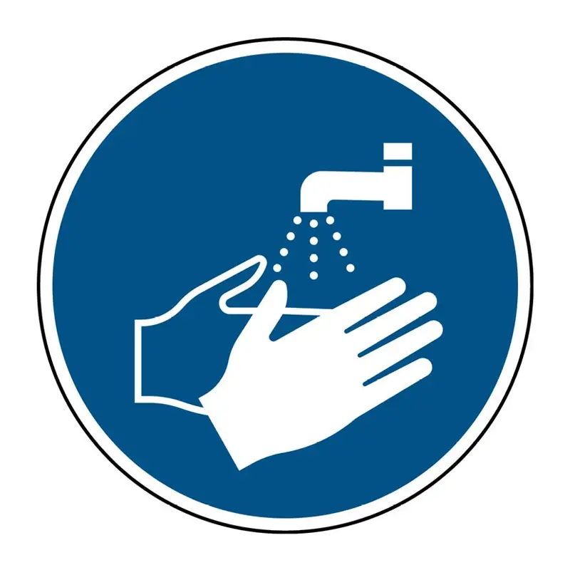 Sticker hand washing required M011 ø50 mm