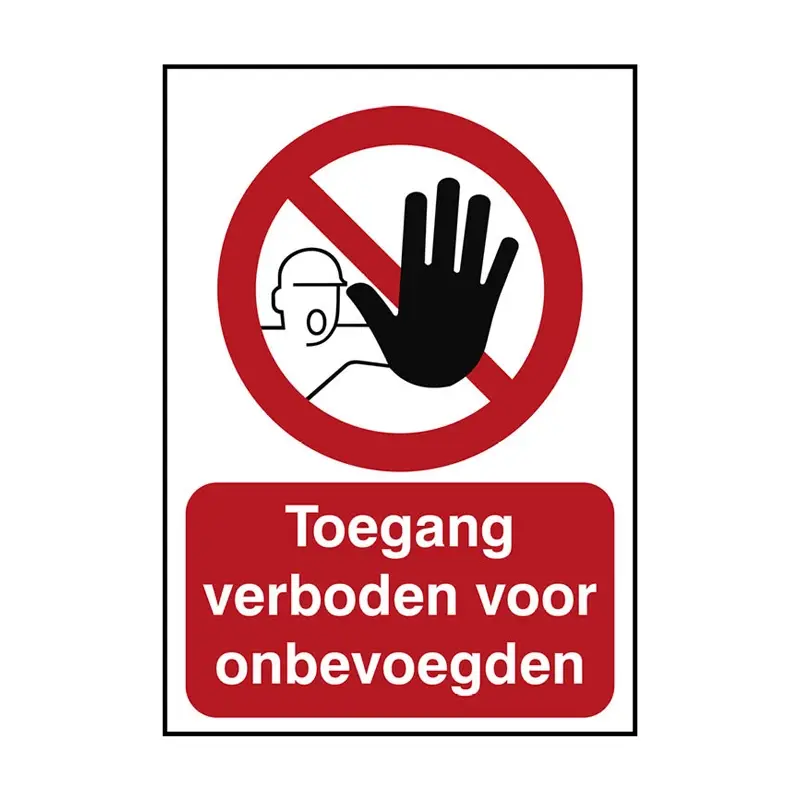 No unauthorized access sticker PIC 209N 210x297 mm